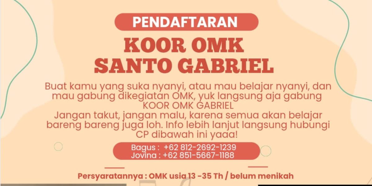 Pendaftaran Kor Omk St Gabriel Paroki Pulo Gebang Kaj